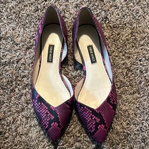 Nine West Women's Pink Snake Print Flats